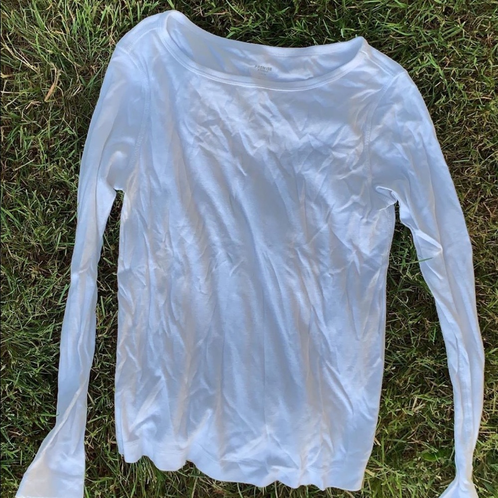 White boatneck long sleeve.